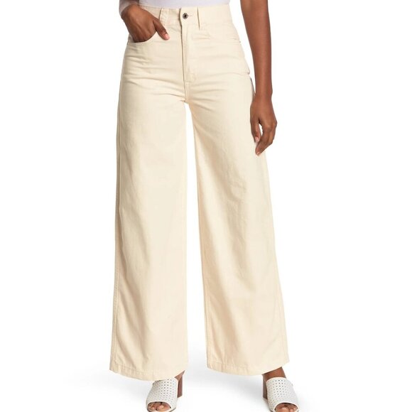 New w/Tags - sz 32 - WE WORE WHAT Utility Straight Wide Leg Jeans, Unbleached - Picture 1 of 12